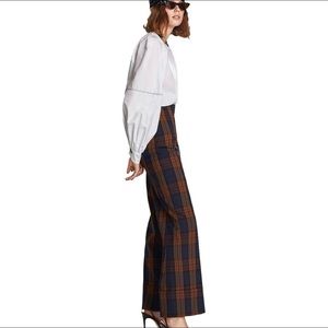ZARA Collection plaid high waist wide leg trousers